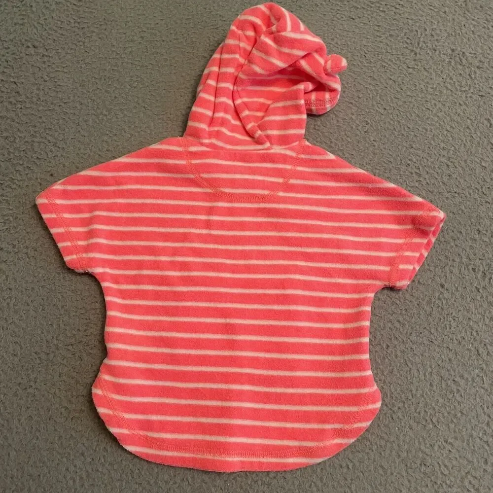 Baby Gap 3-6 months Terry Neon Striped Hooded Swim Cover Beach
